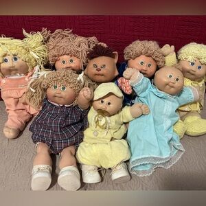 Vintage 1980s CABBAGE PATCH KIDS Authentic Doll and Koosa Collection Bundle of 8